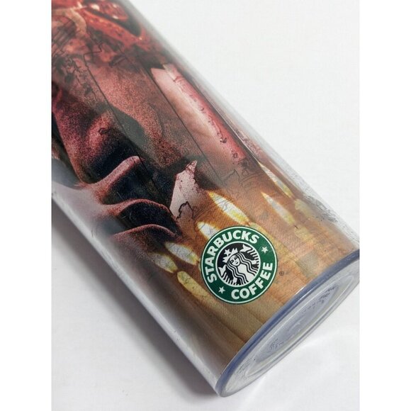 Vintage 1998 Starbucks Thermo Serv Tumbler Travel Cup 20 oz Ruins Statues - Picture 5 of 8